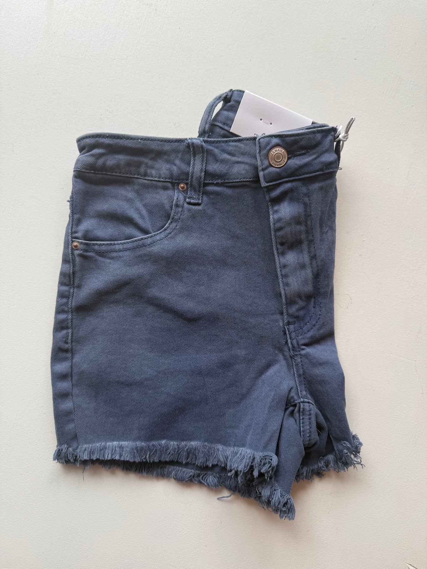 Blackberry Acid Washed Frayed Cutoff Hem Shorts