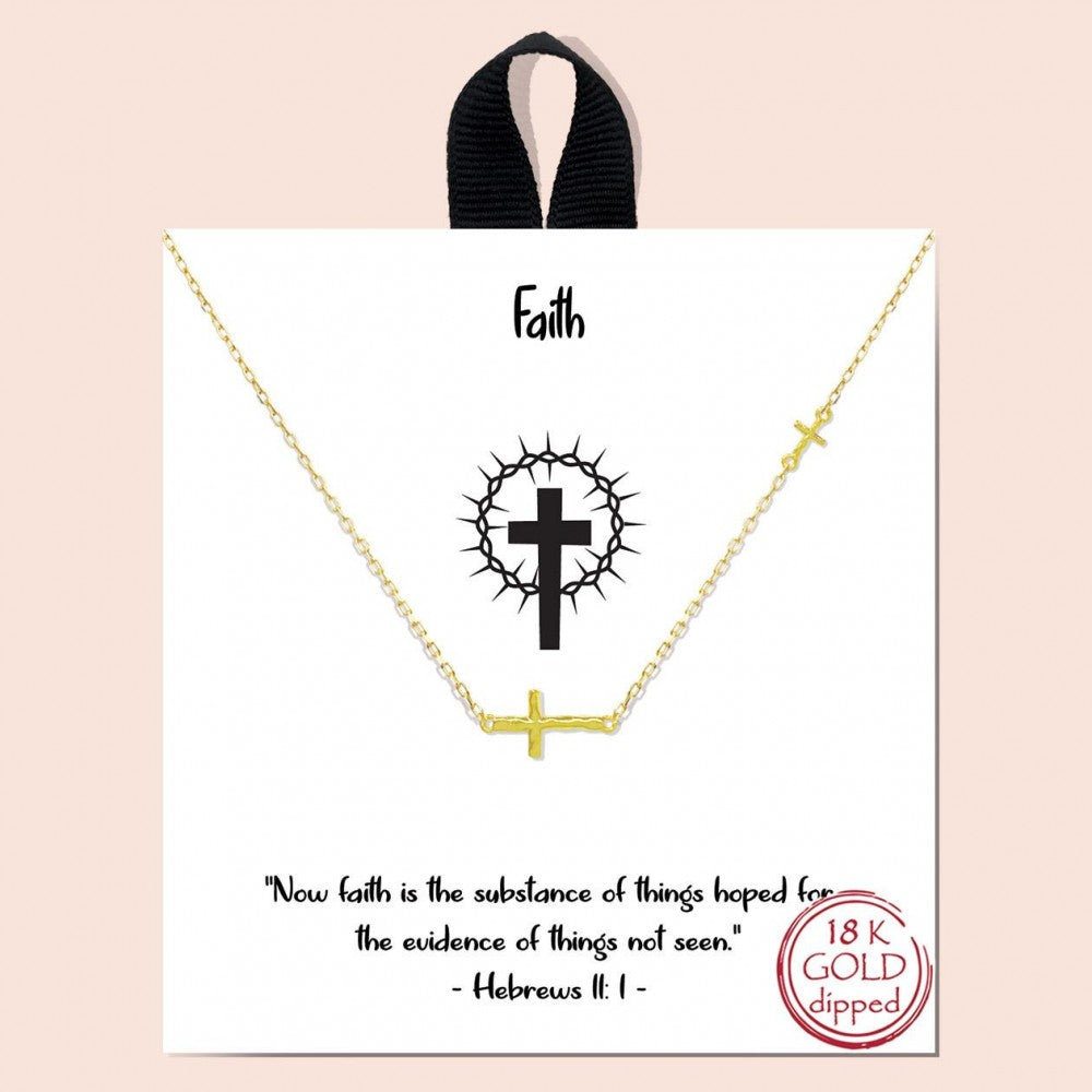 Gold Dipped Faith Cross Necklace