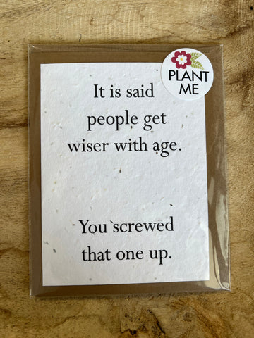 Card ...Wiser with Age..