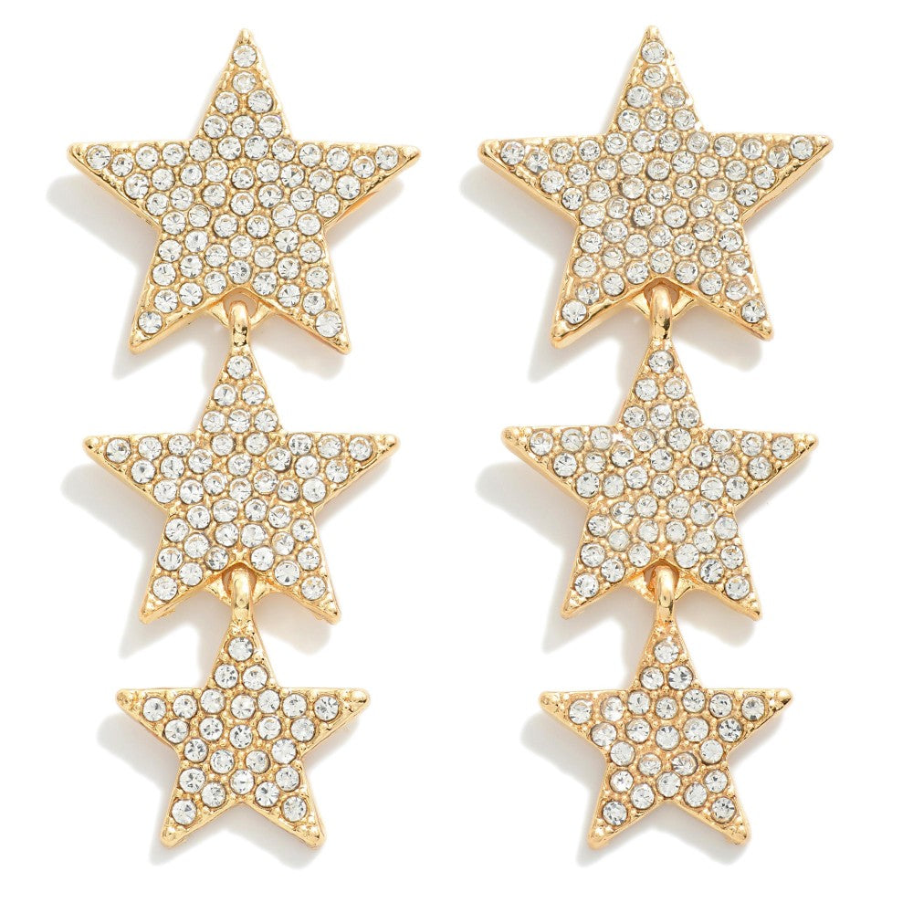Rhinestone Star Drop Earrings