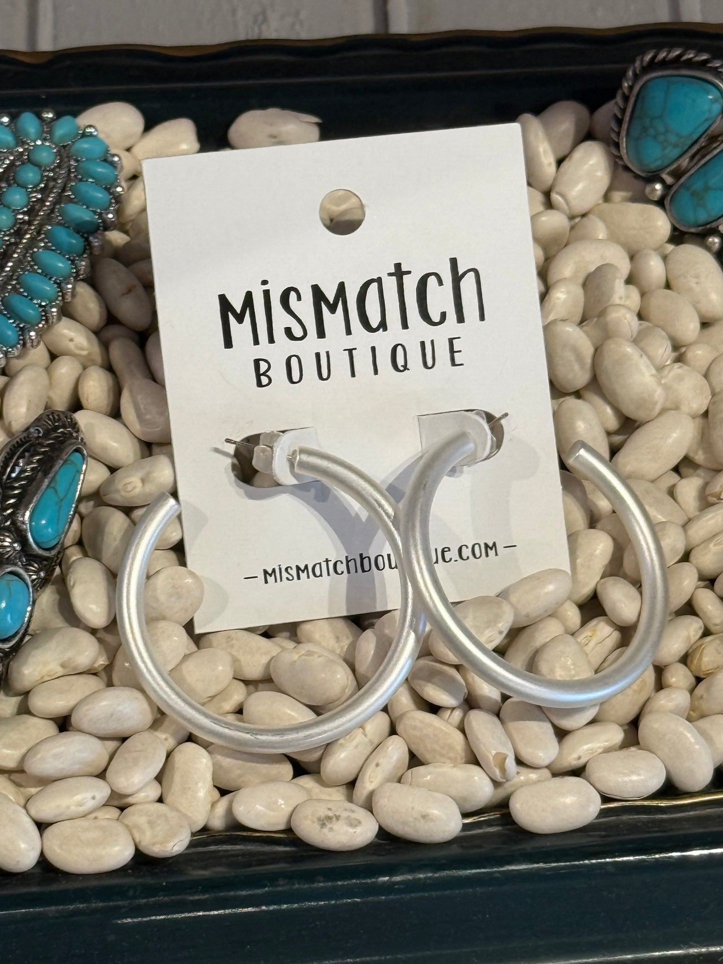 Matte SIlver Hoops