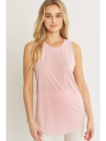 Solid Jersey Tank Top, Baby Pink