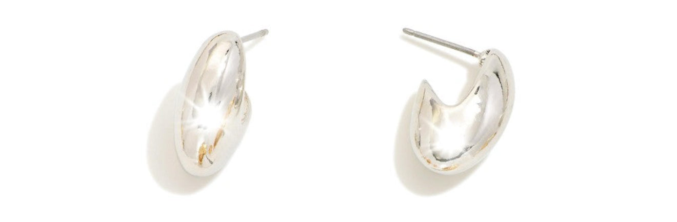 Silver Half Huggie Hoop