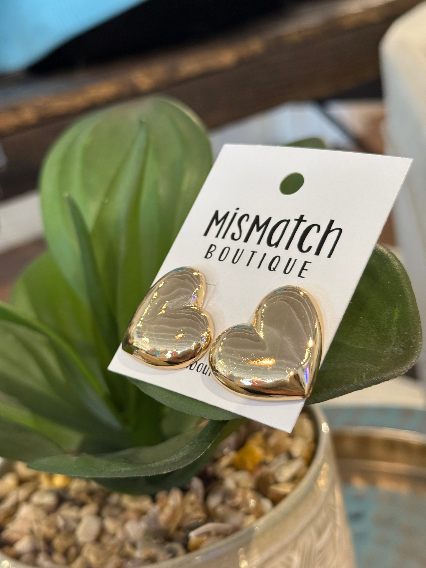 Gold Heart Earrings
