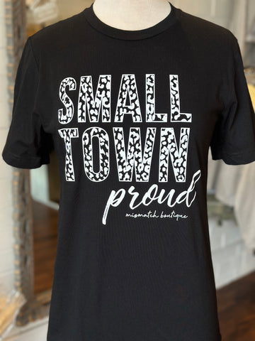 S/S Small Town Proud Graphic Tee, Black