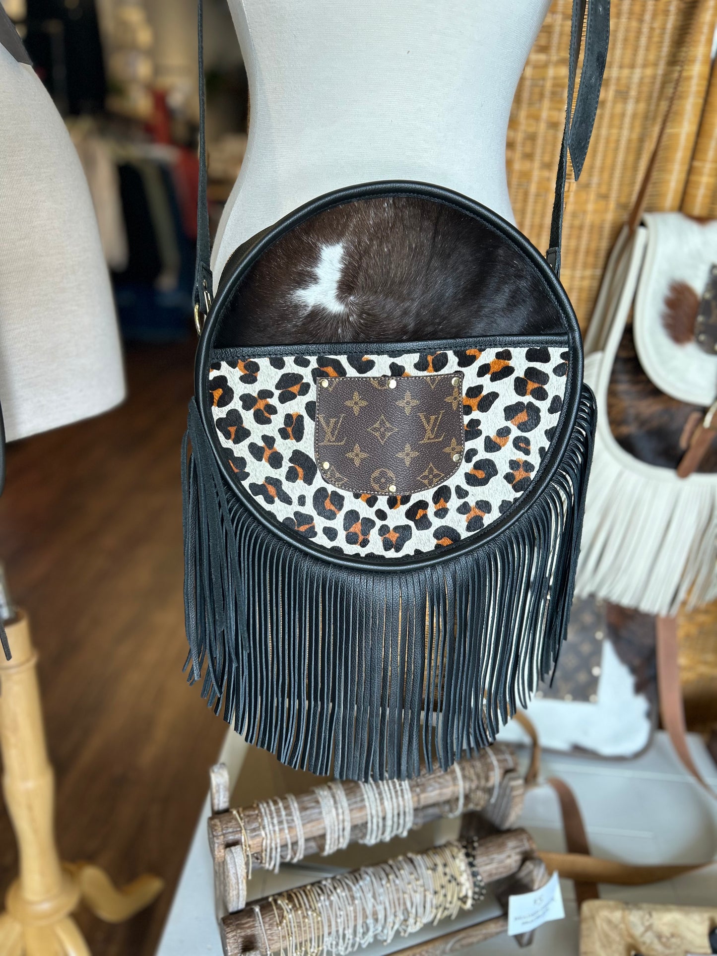 Black fringe crossbody