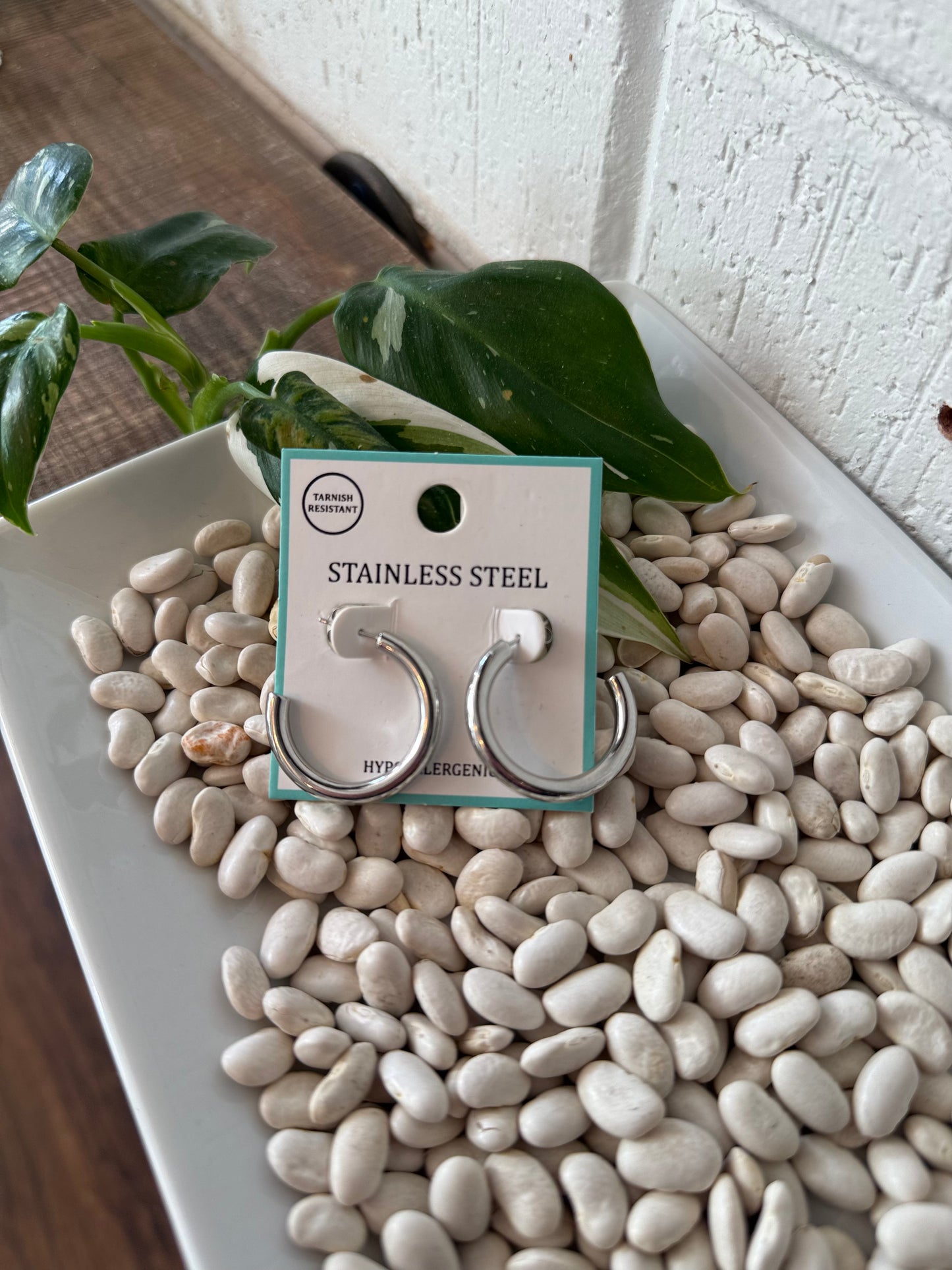 Hypoallergenic Silver Hoop Earrings #3