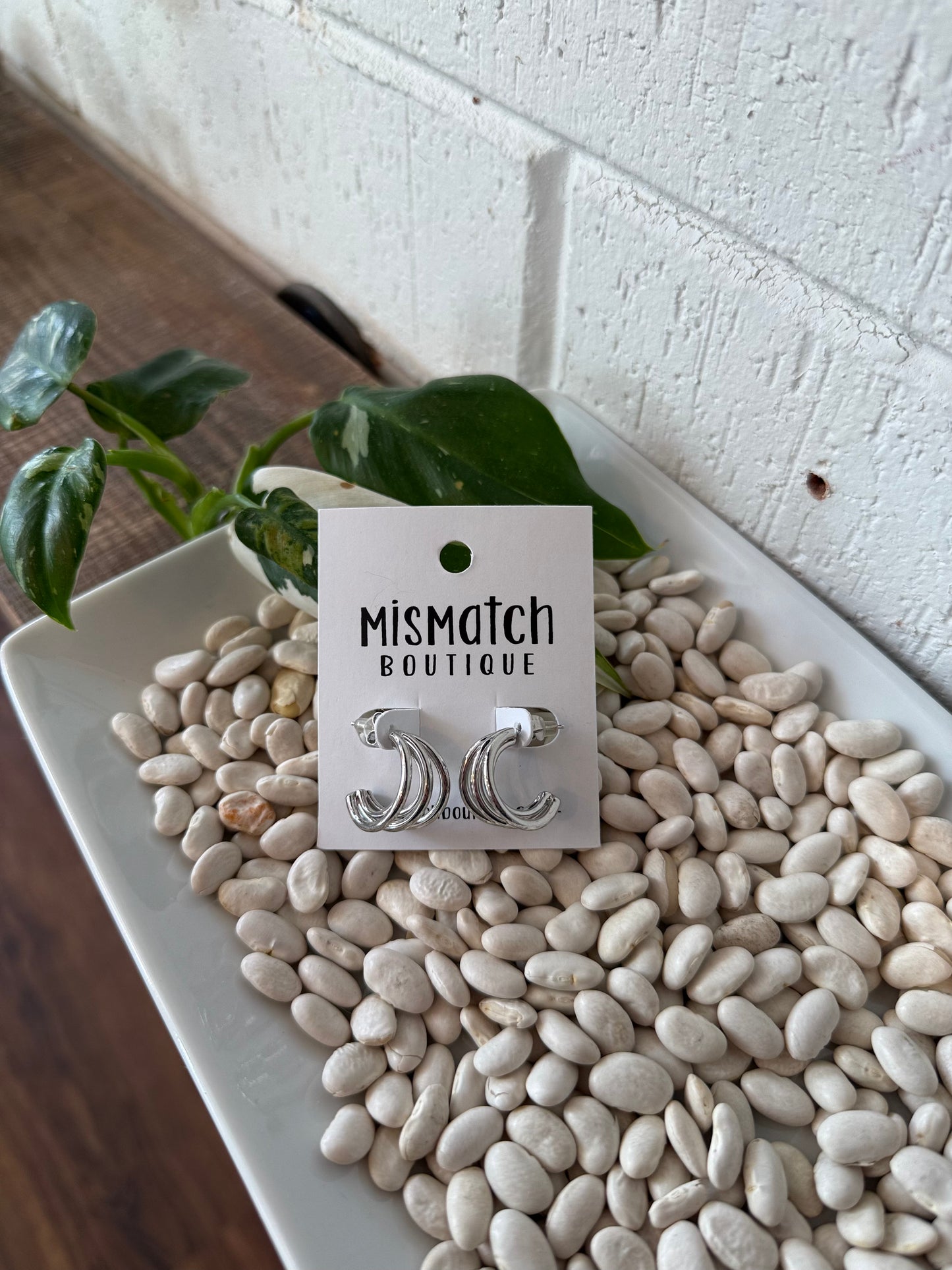Tri-Hoop Silver Earrings