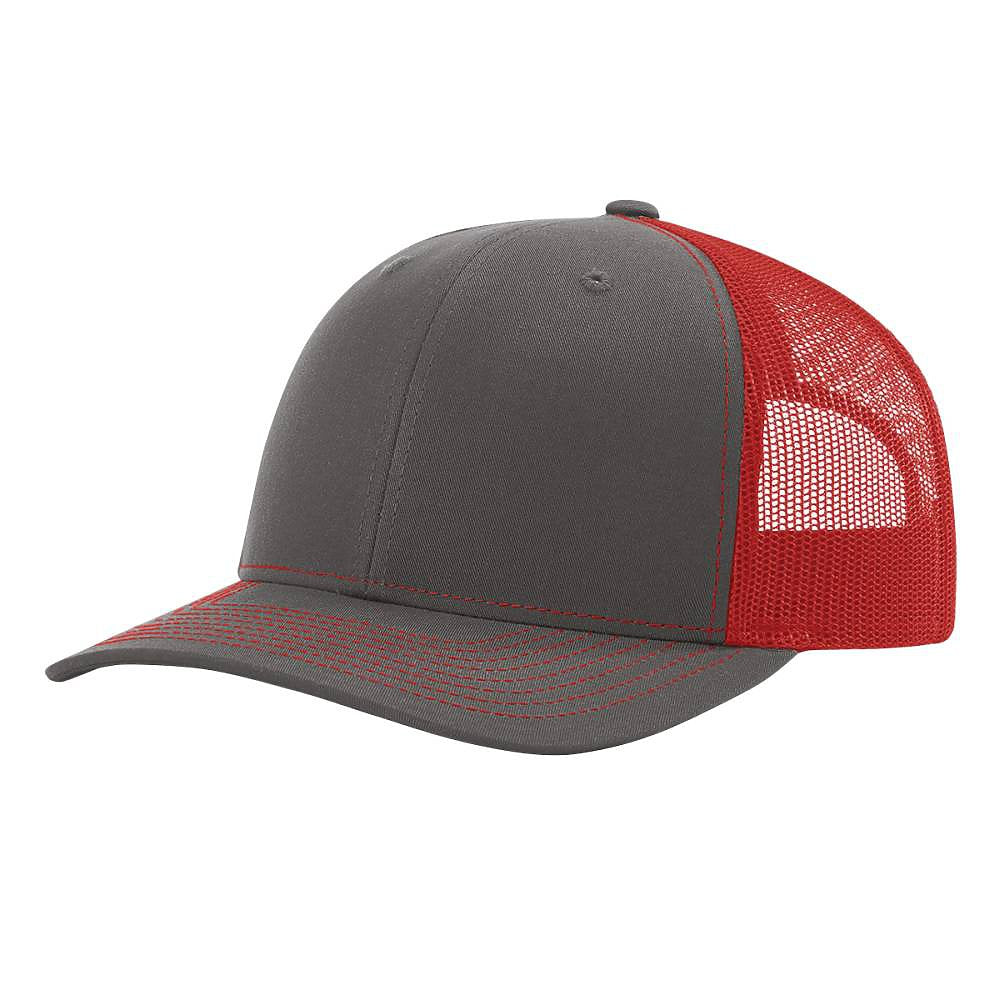 Charcoal Front Red Mesh Back 112 Richardson