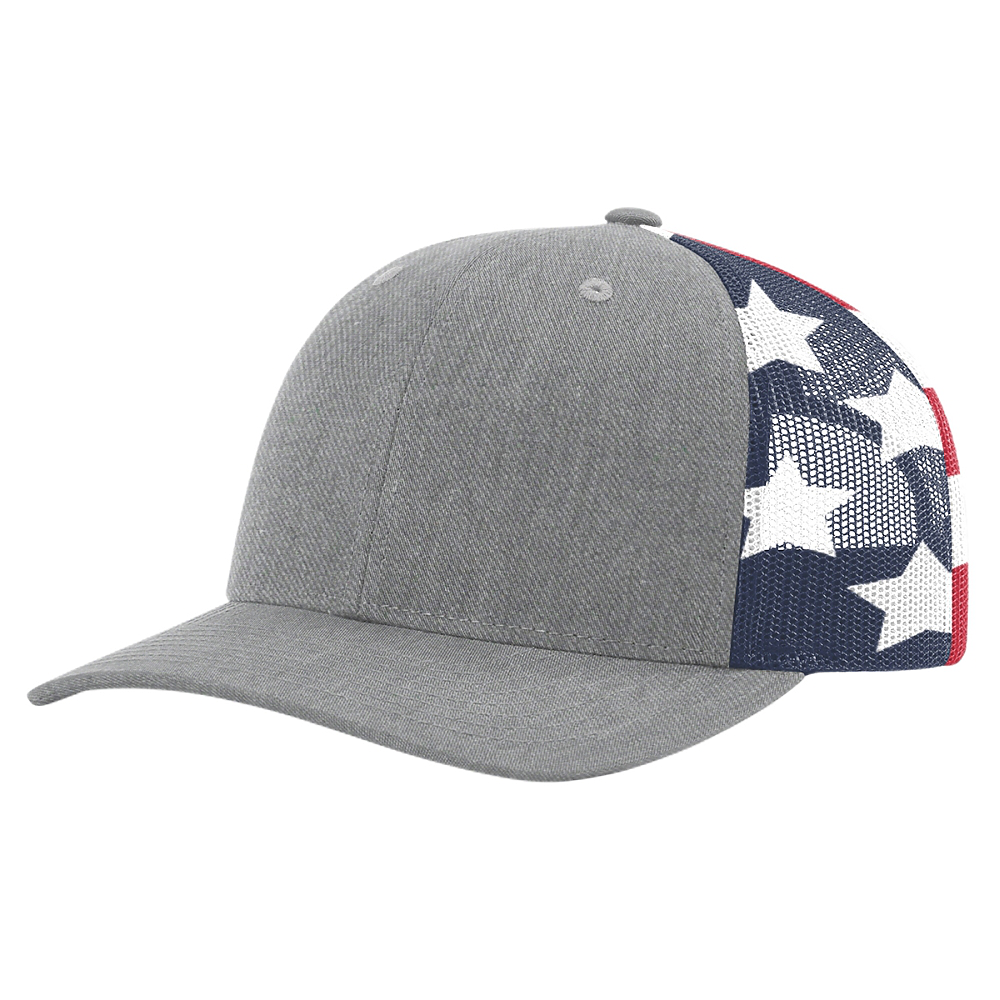 Heather Gray/Stars-Stripe Mesh Back 112 Richardson