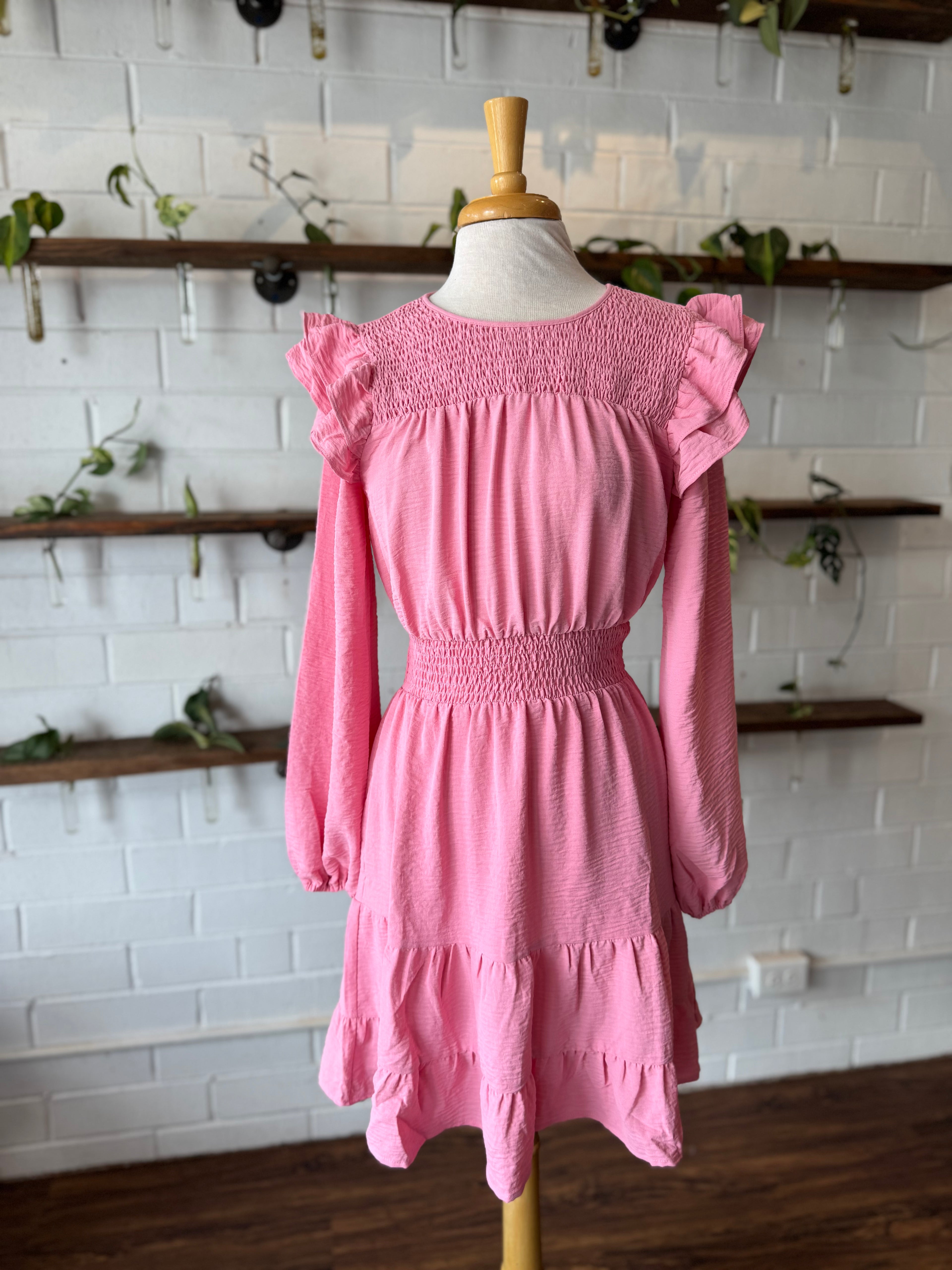 Layered Ruffle Sleeve Dress