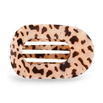 Round Flat Hair Clip - Medium - Blonde Tortoise
