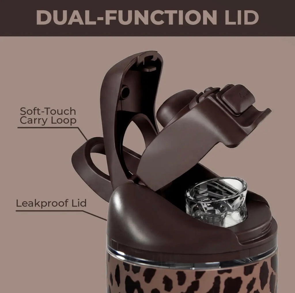 Brown Leopard HydroJug 32Oz Ease20