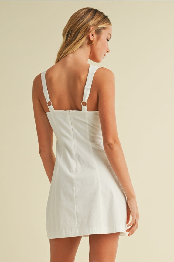 Sculpted Bodice O-Ring Mini Dress