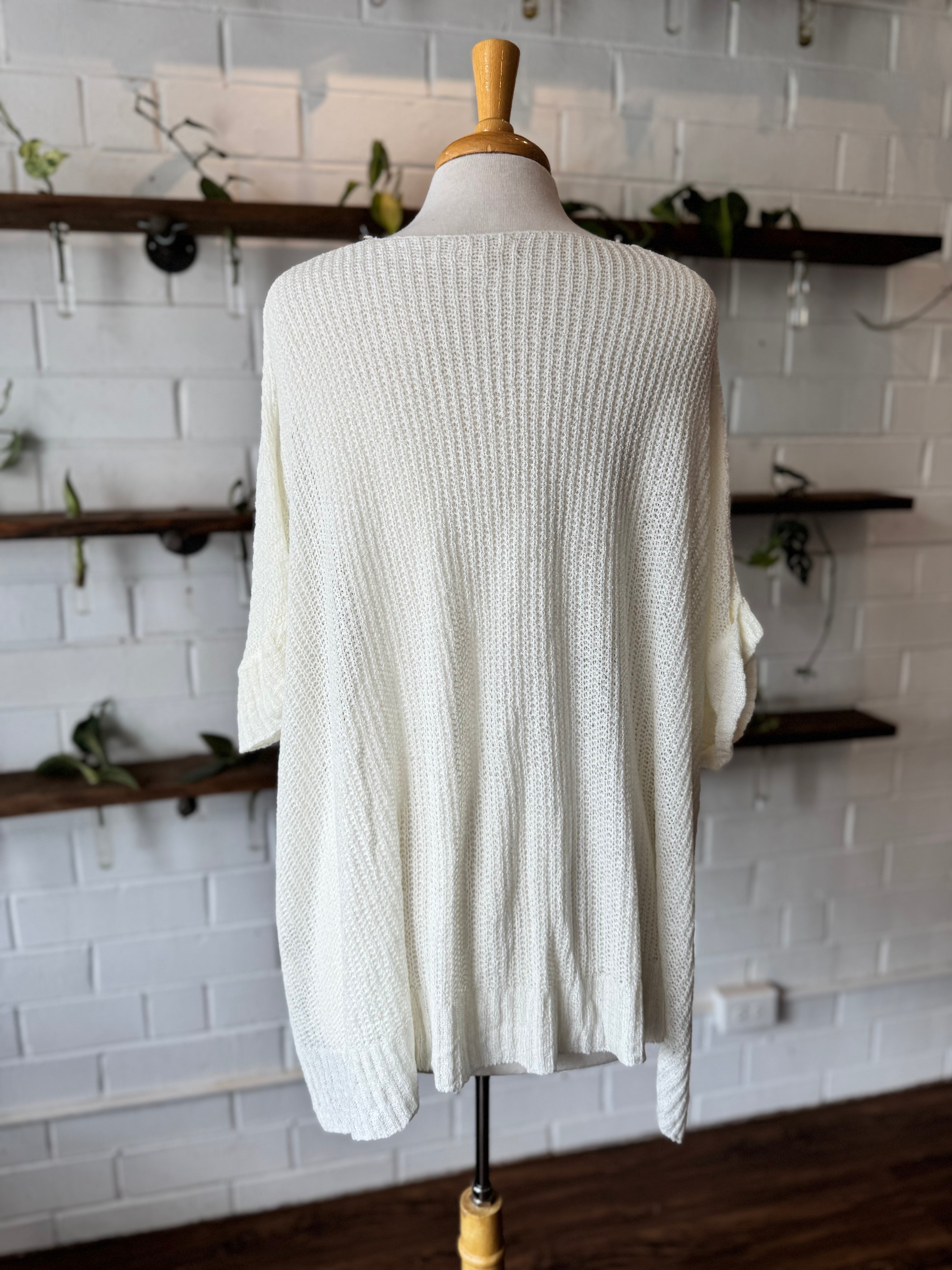 Pocket Knit Summer Sweater - Off-White