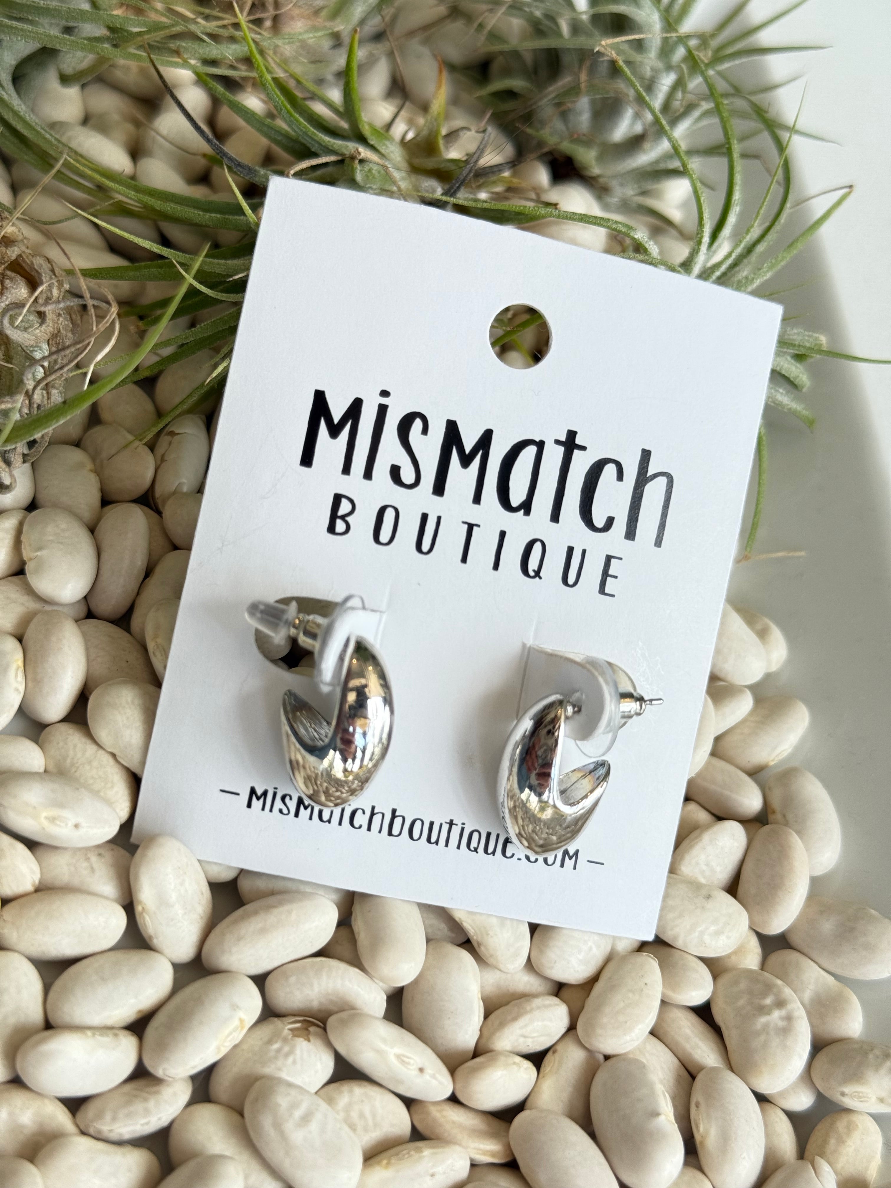 Silver Half Huggie Hoop
