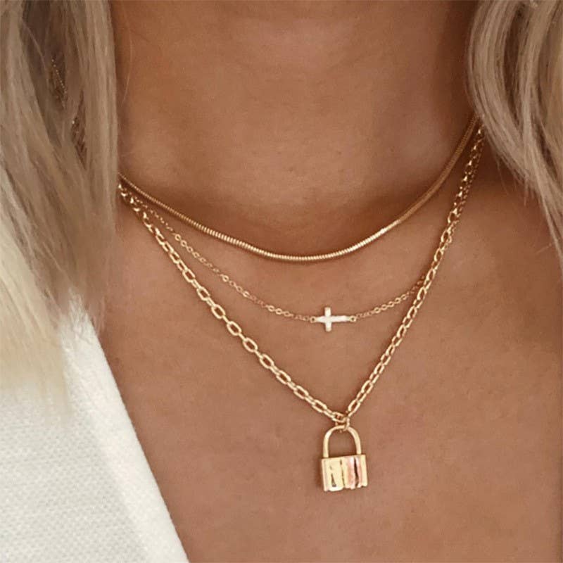 18K Stainless Steel Tarnish Free Gold Layered Necklace