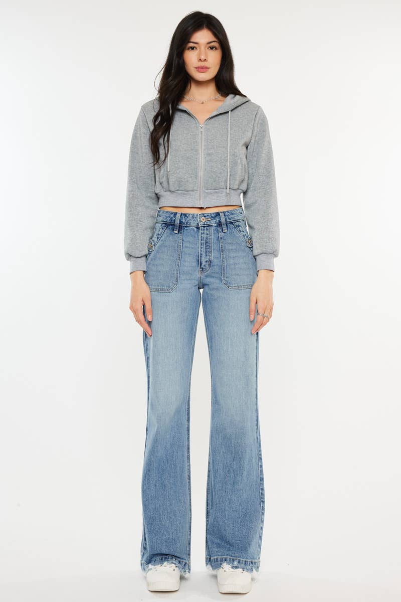 HIGH RISE WIDE FLARE JEANS
