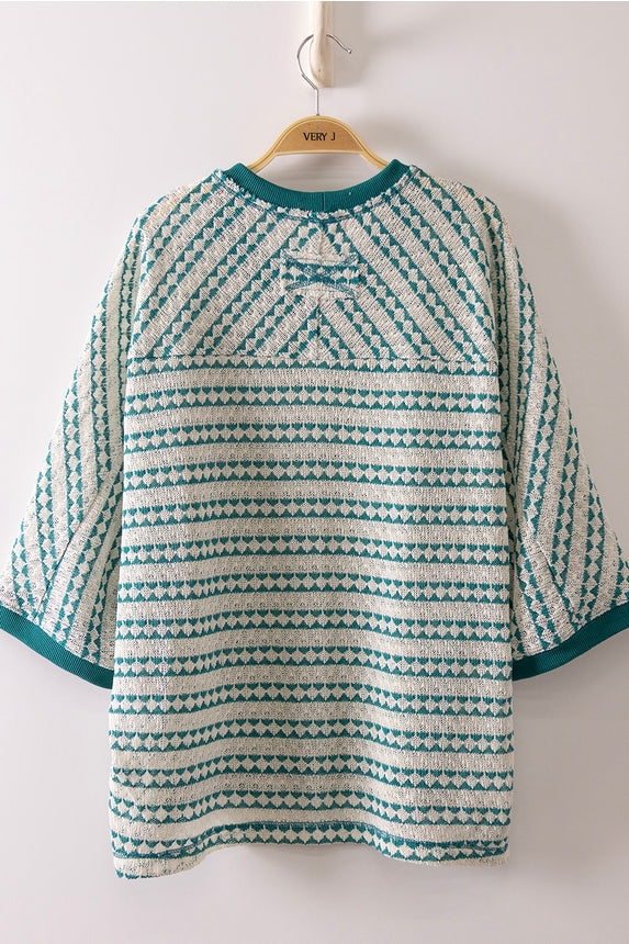 Textured Stripe Knit Top