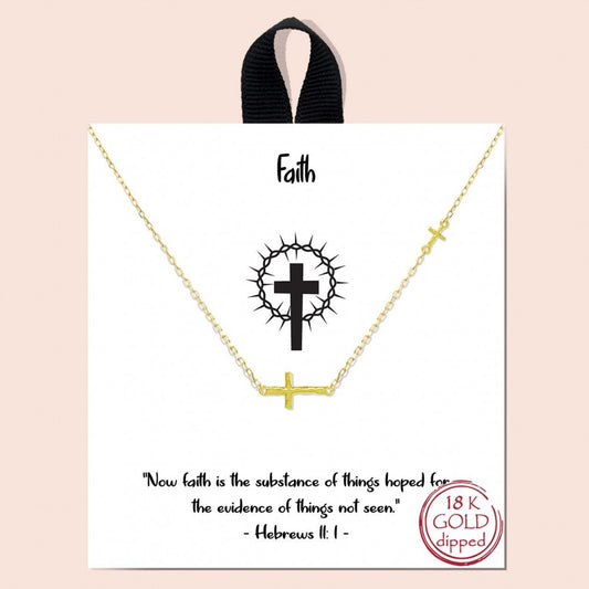 Gold Dipped Faith Cross Necklace