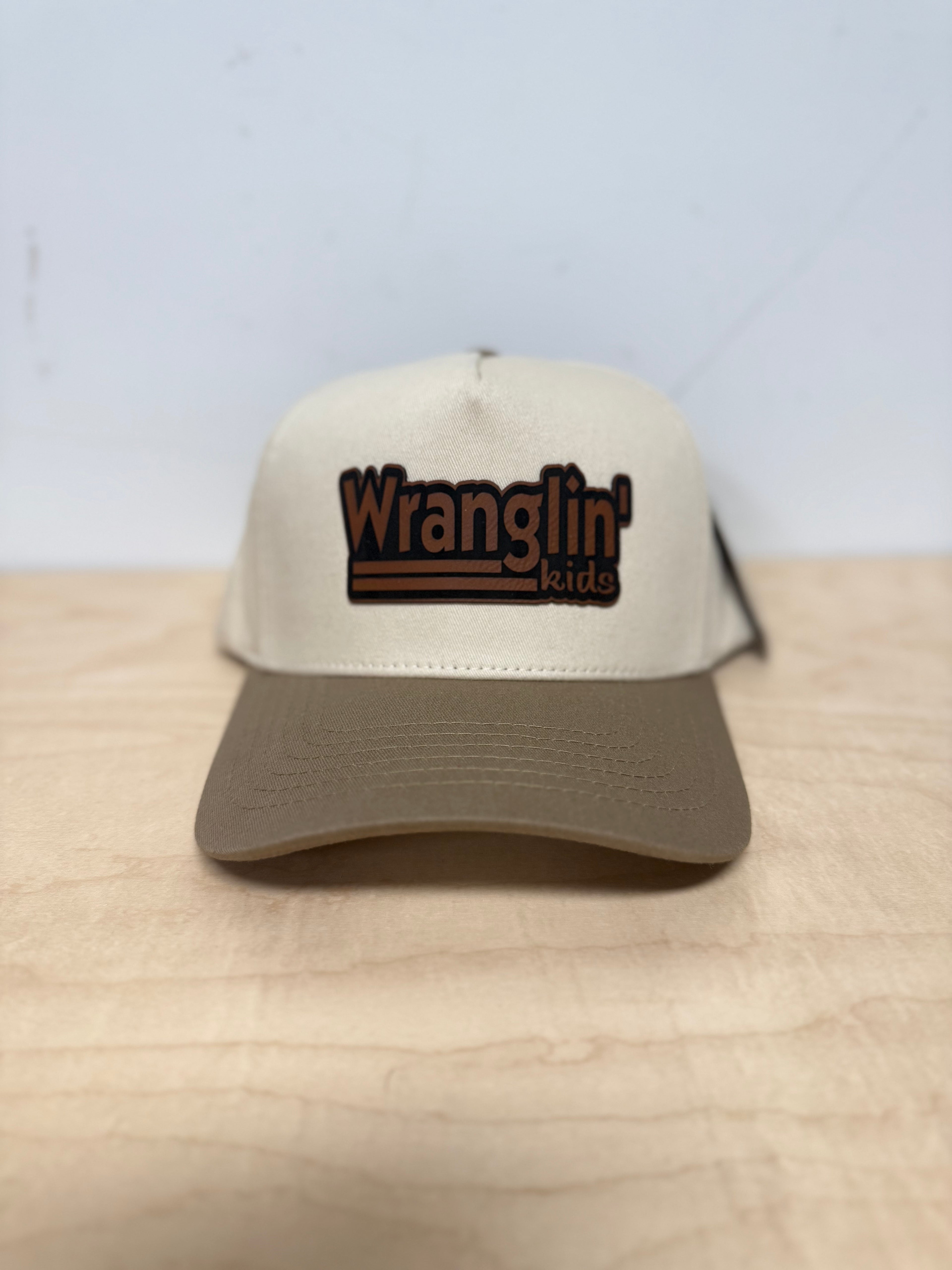"Wranglin Kids" Tan Two-Tone Trucker Hat