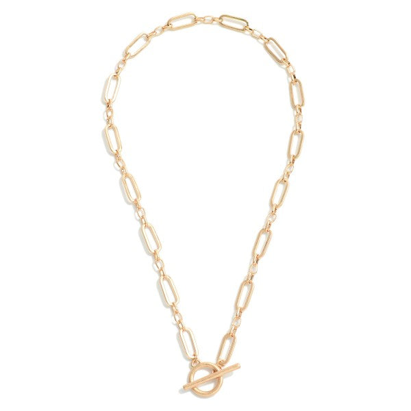 Toggle Paper Clip Chain Link Necklace