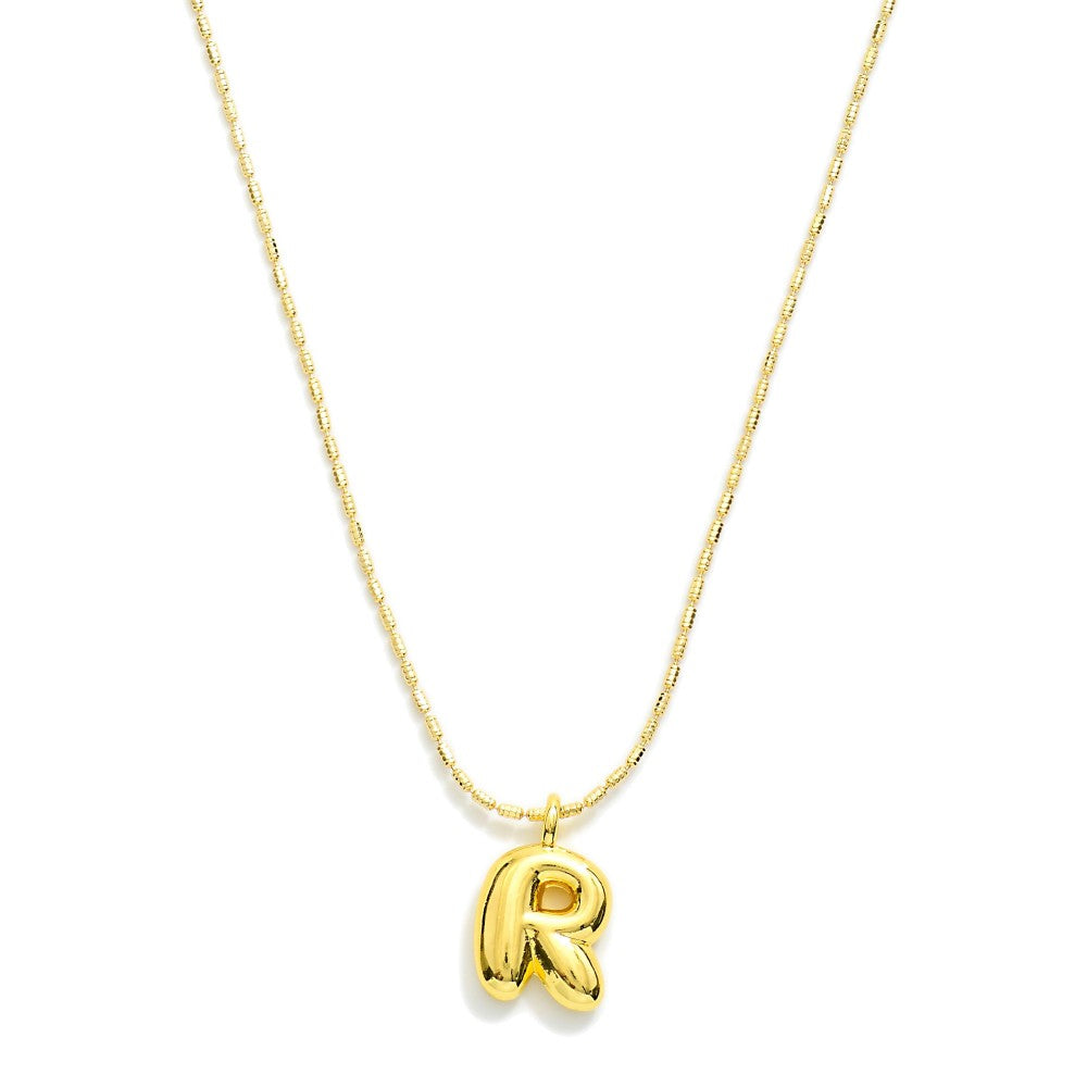 Bubble Balloon Initial "R" Necklace