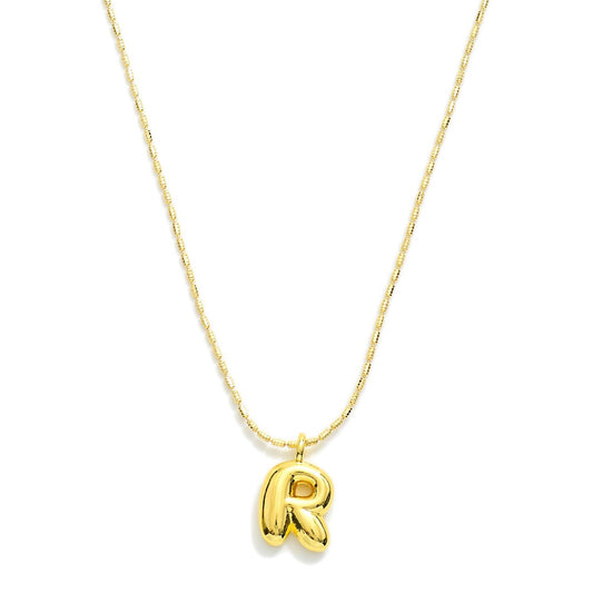 Bubble Balloon Initial "R" Necklace