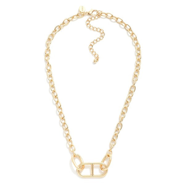 Chain Link Necklace Featuring Mariner Link Station