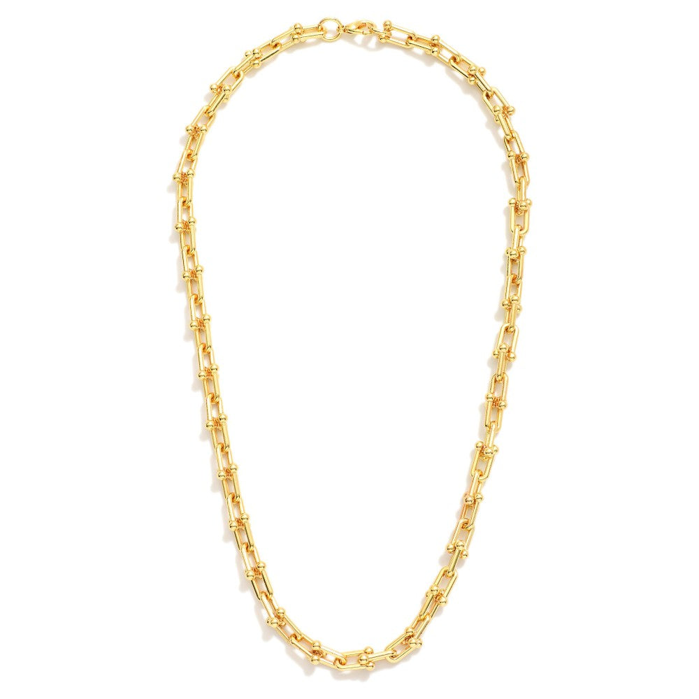 Gold Dipped Small U-Chain Link Necklace