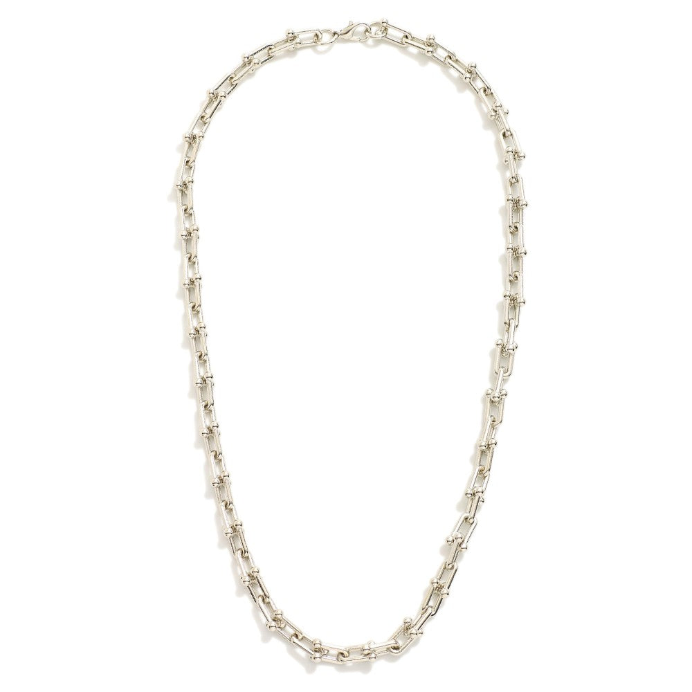 Silver Dipped Small U-Chain Link Necklace