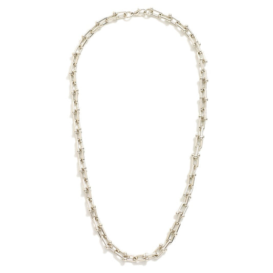 Silver Dipped Small U-Chain Link Necklace