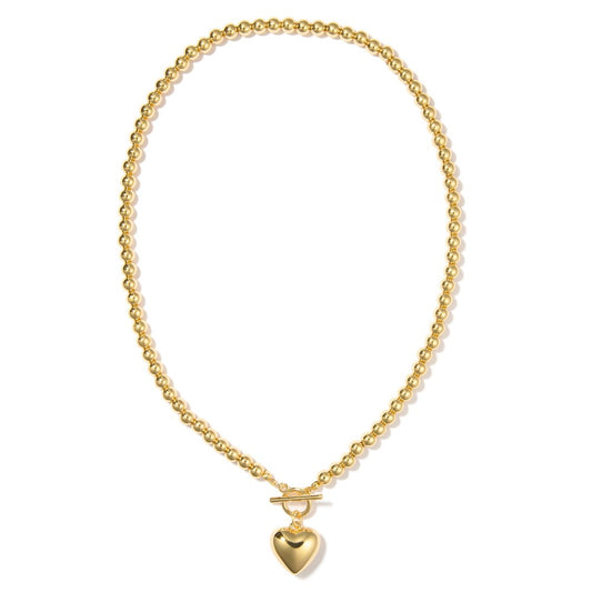 Gold Metal Tone Beaded Necklace