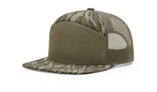 Mossy Oak Bottomland Mesh Back 7 Panel 168 Richardson Flat Bill