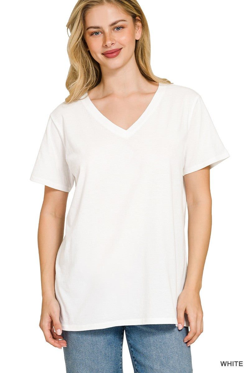 Boyfriend V-neck Tee - White