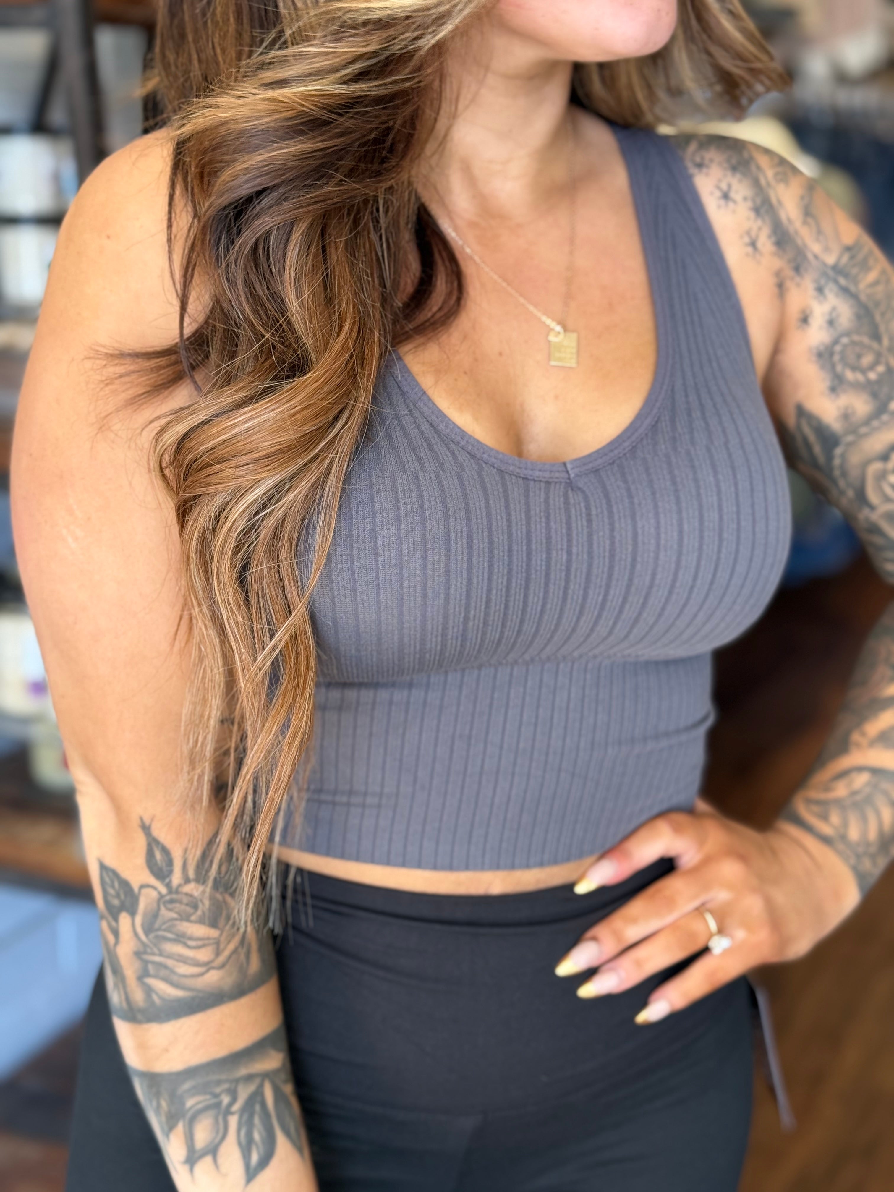 Cropped Bralette, Khaki