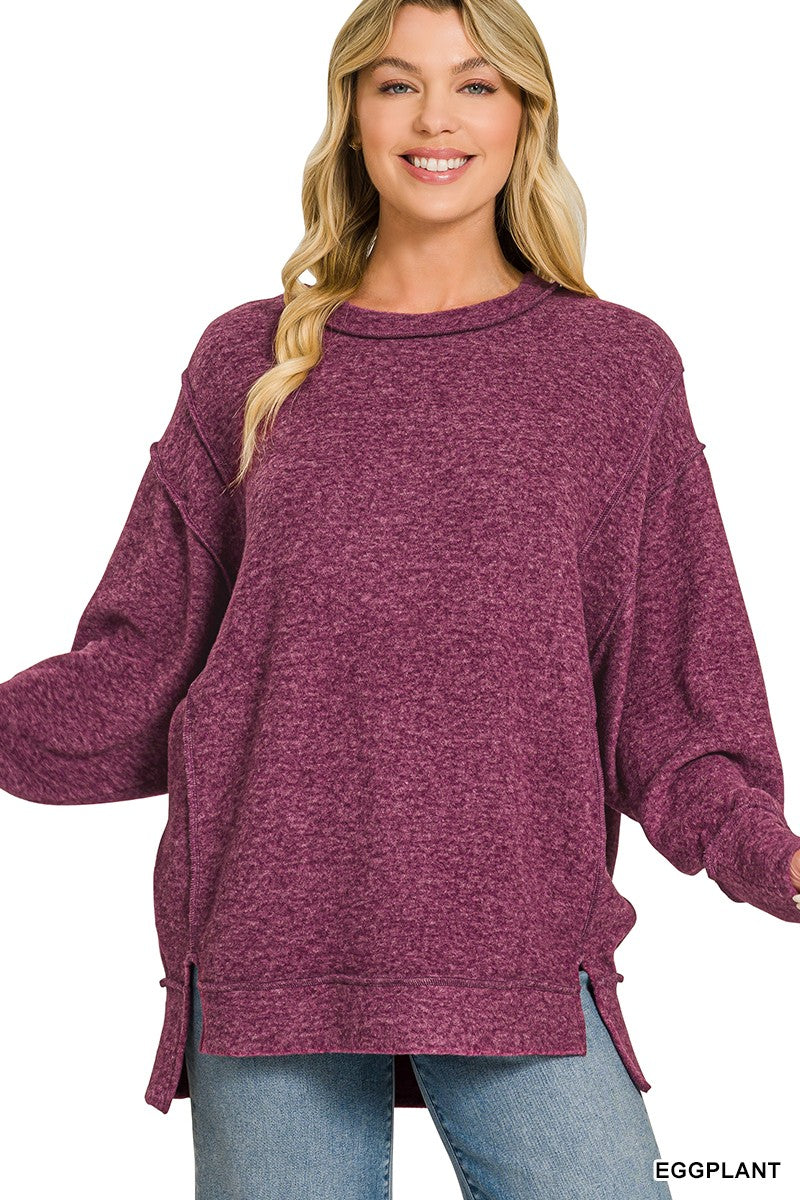 Soft Oversized Sweater Eggplant