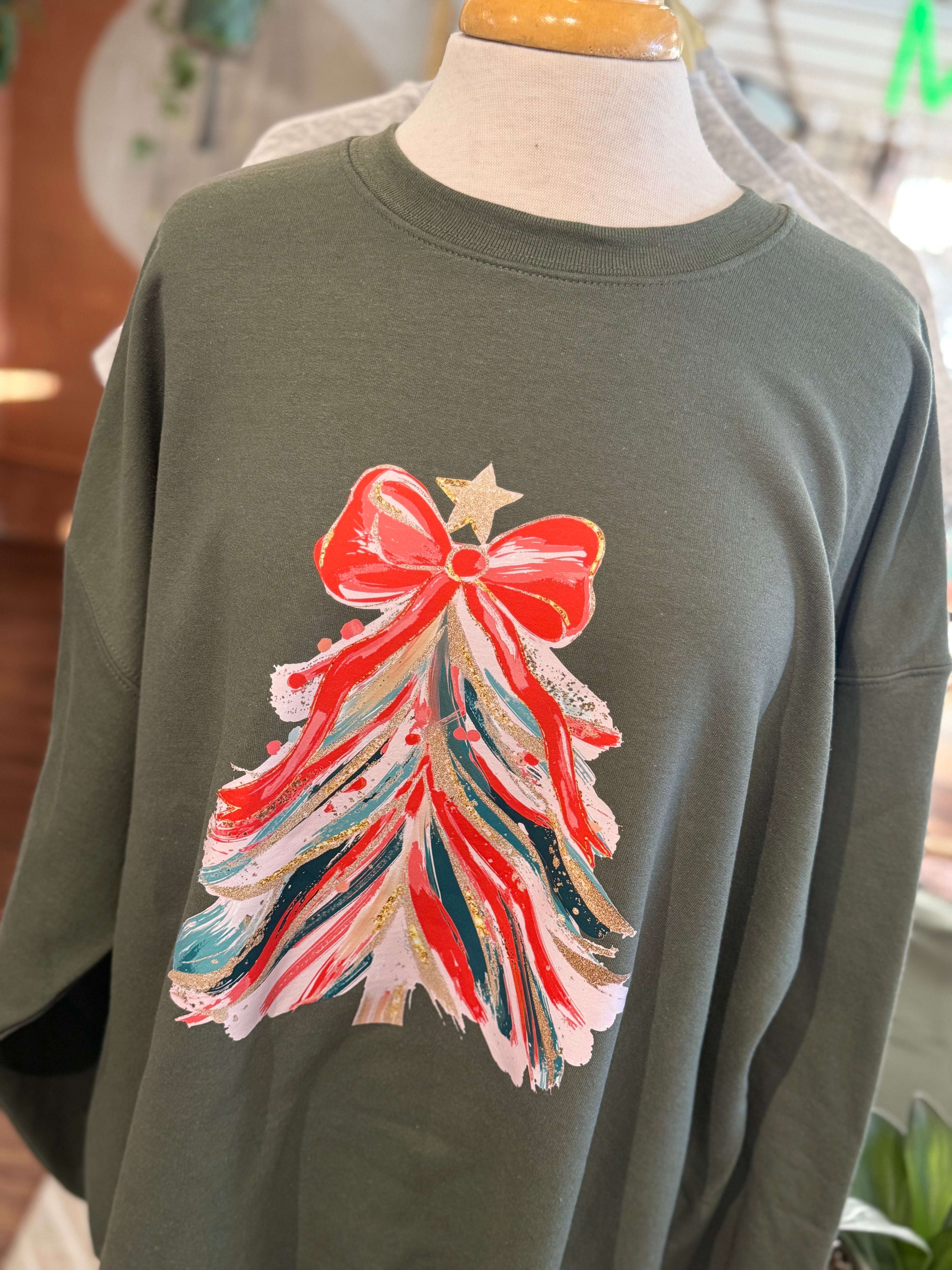 Brush Painted Christmas Tree