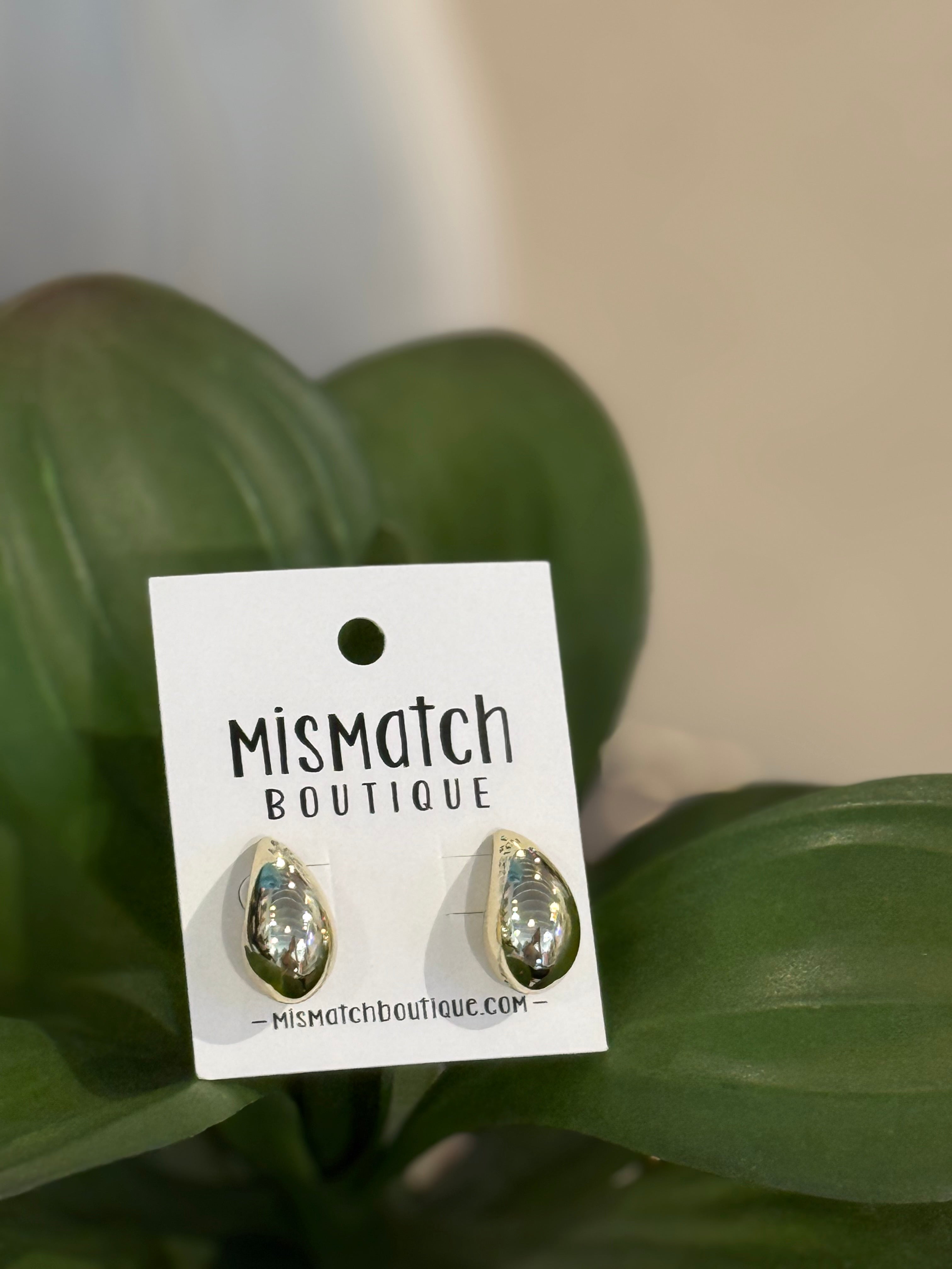 Tear Drop Gold Earrings
