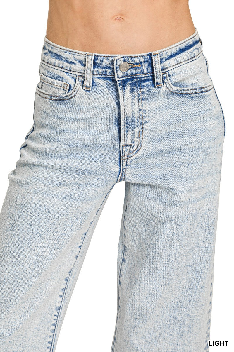 Light Wash Wide Leg Denim Pants
