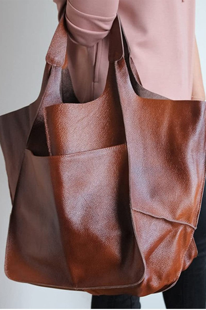 Oversize Large Capacity Soft Vegan Leather Bag