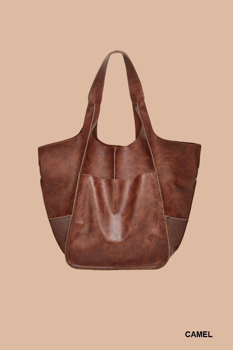 Oversize Large Capacity Soft Vegan Leather Bag