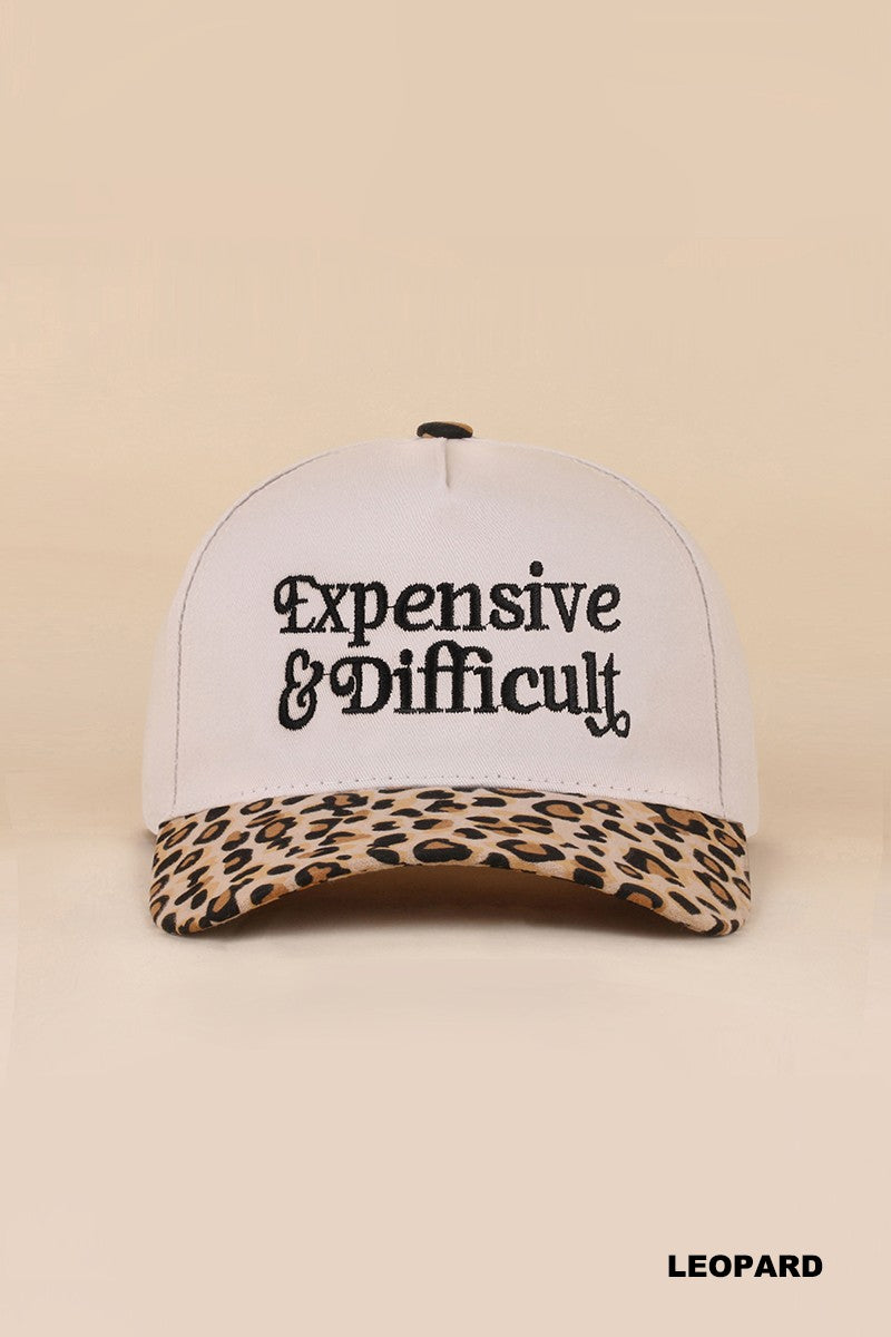 Expensive & Difficult Embroidered Hat - Leopard