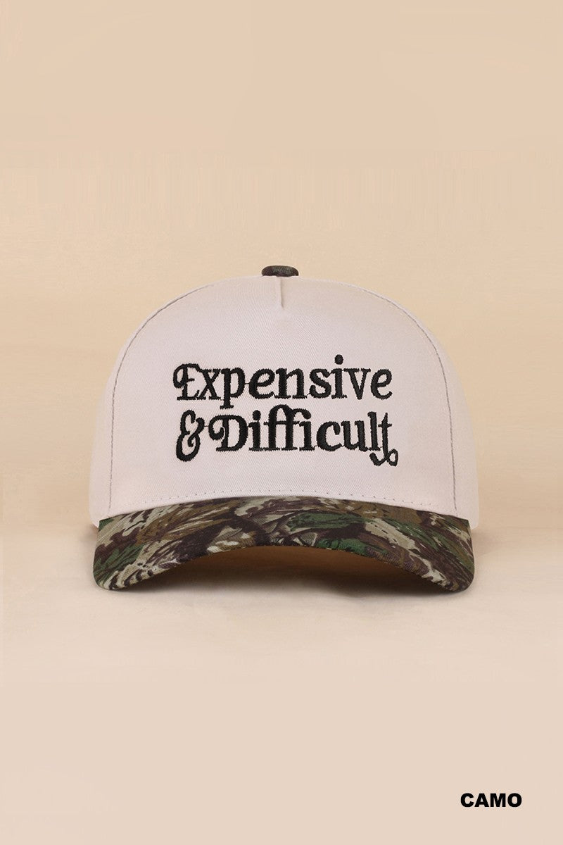 Expensive & Difficult Embroidered Hat - Camo
