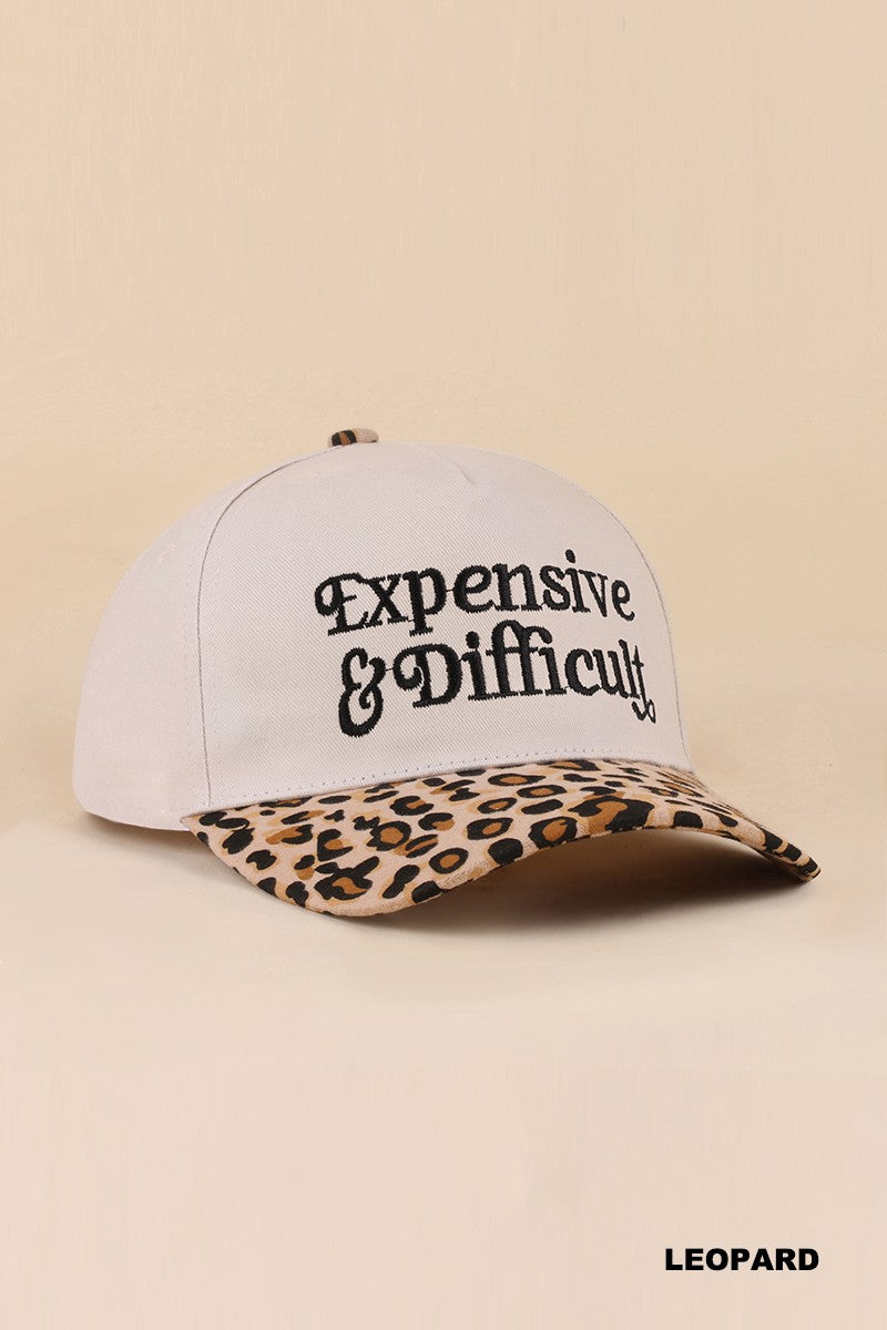 Expensive & Difficult Embroidered Hat - Leopard
