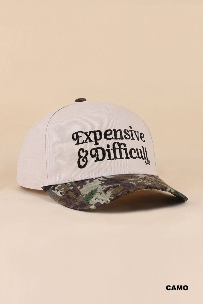 Expensive & Difficult Embroidered Hat - Camo