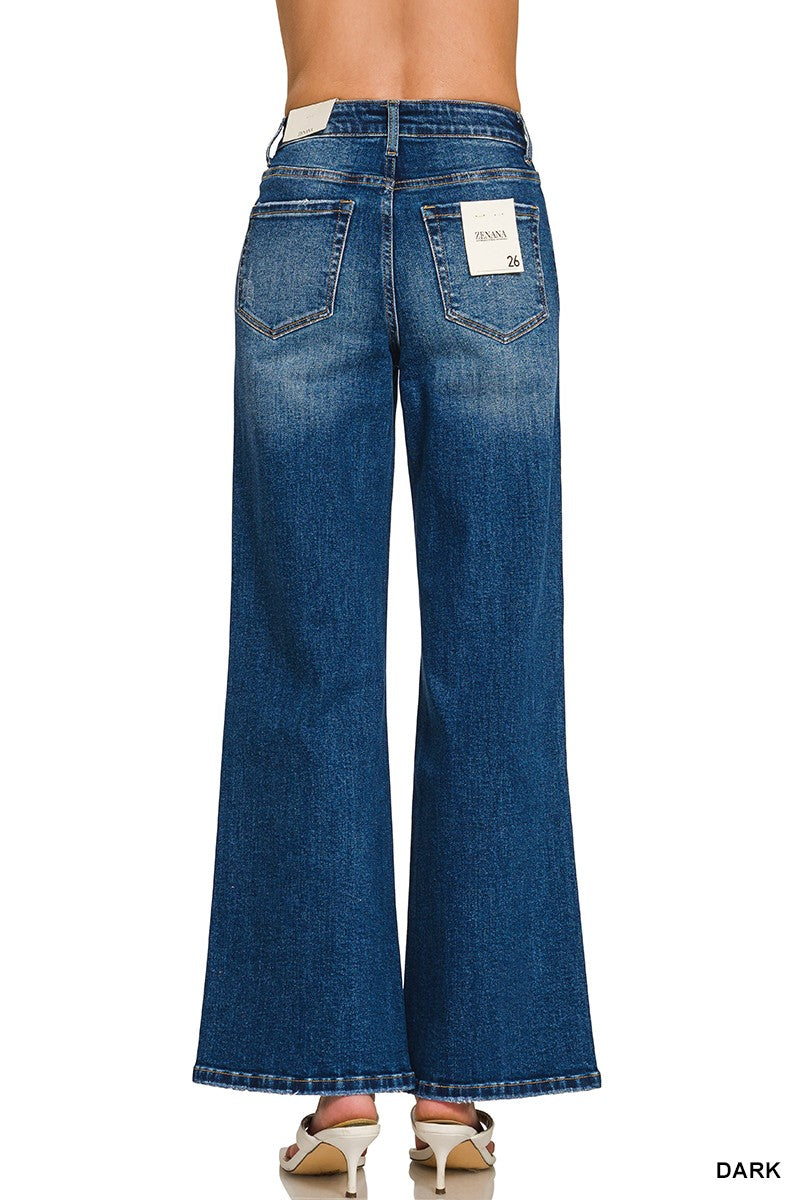 Dark Wash Wide Leg Denim Pants