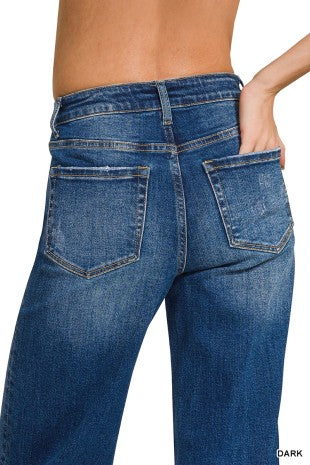 Dark Wash Wide Leg Denim Pants