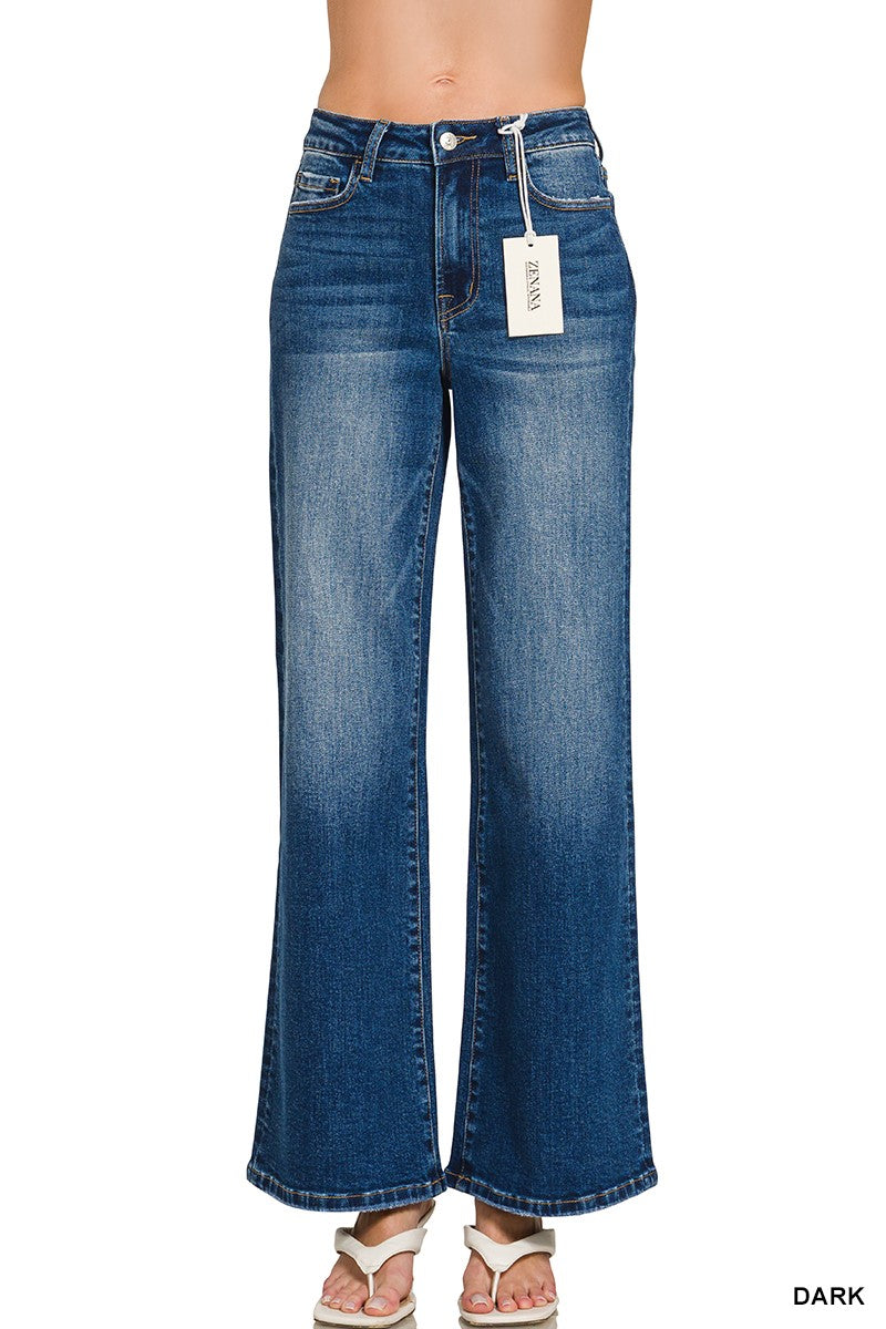 Dark Wash Wide Leg Denim Pants