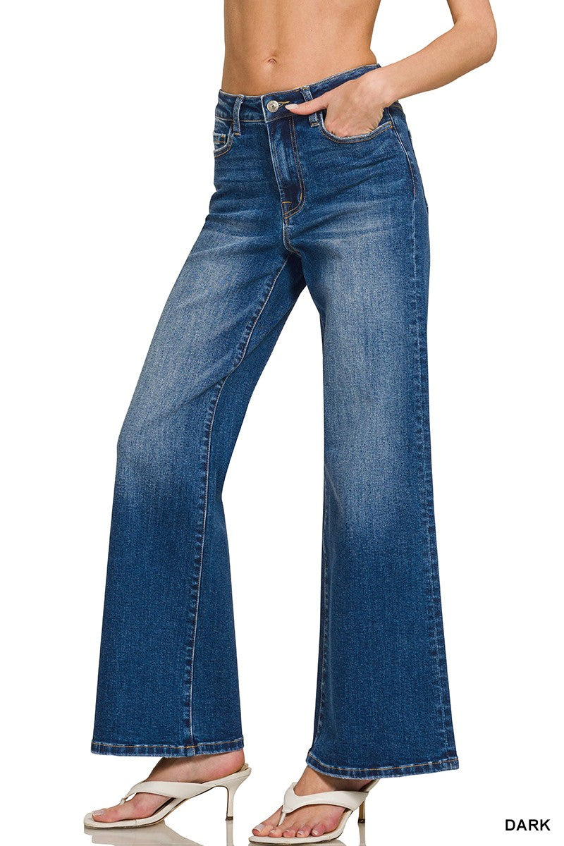 Dark Wash Wide Leg Denim Pants